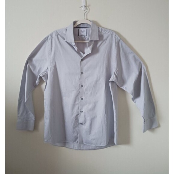 Charles Tyrwhitt Mens Dress Shirt Classic Fit Button Up Long Sleeve Gray 16,5/36 - Picture 1 of 6